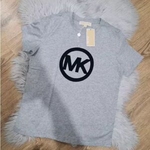 New with Tags Michael Kors Grey & black Logo T-Shirt - Size Small